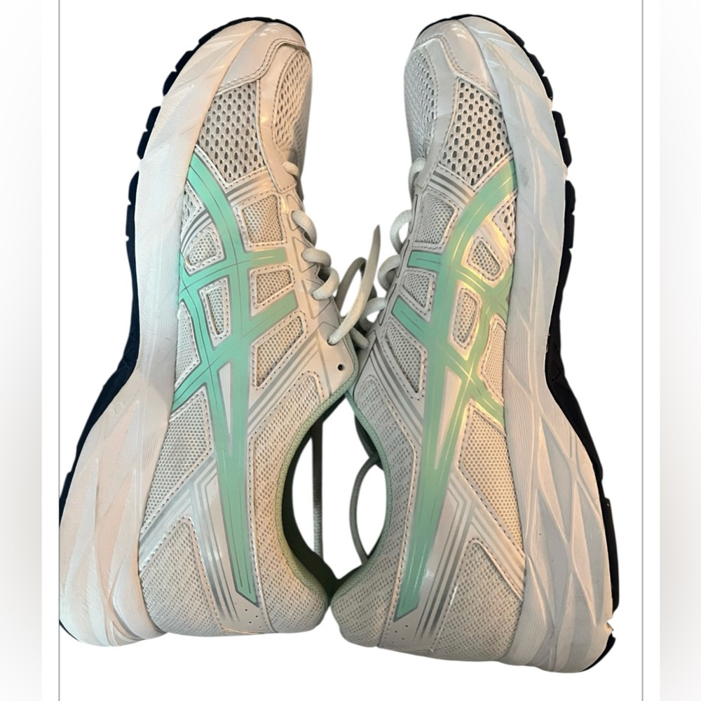 ASICS Gel 1130 women’s 9.5 white & Malachite green running lace up sneakers - Picture 7 of 13